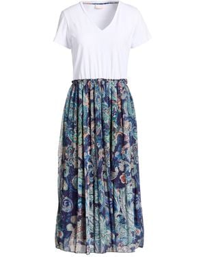 Liu Jo Midi Dress Polyester, Cotton - Blue