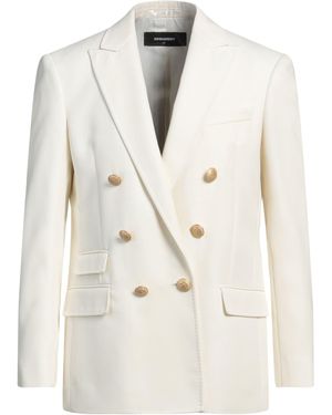 DSquared² Ivory Blazer Polyester, Virgin Wool - White