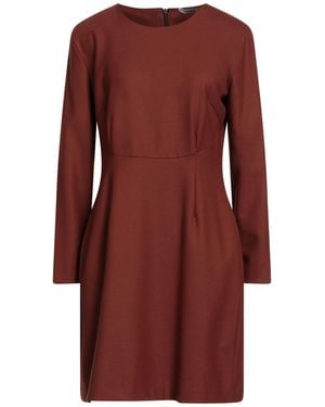 Caliban Tan Mini Dress Polyester, Virgin Wool, Elastane - Red
