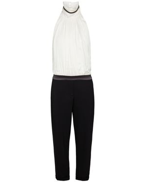 Brunello Cucinelli Ivory Jumpsuit Silk - White