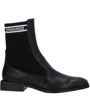 ERMANNO FIRENZE Ankle Boots Soft Leather, Textile Fibres - Black