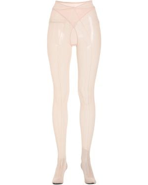 The Attico Blush Boot Leather, Textile Fibers - White