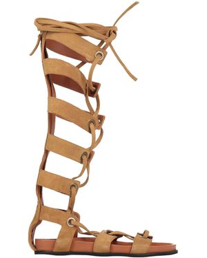 Twinset Camel Sandals Leather - White