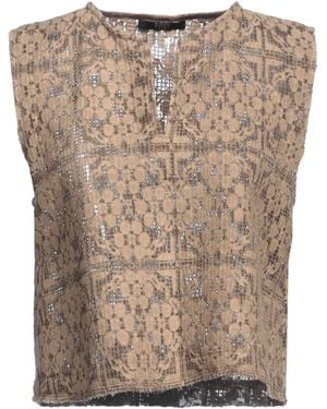 SEVENTY VENEZIA Khaki Top Polyester, Polyamide, Cotton - Brown