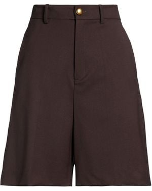 P.A.R.O.S.H. Dark Shorts & Bermuda Shorts Virgin Wool, Elastane - Multicolour