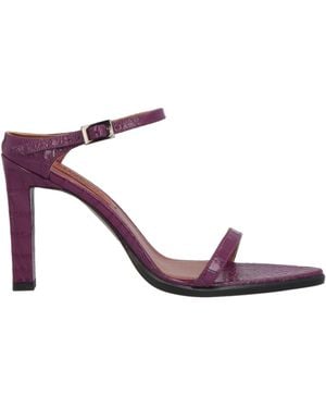 Missoni Leather Croc-Embossed Stiletto Sandals - Pink