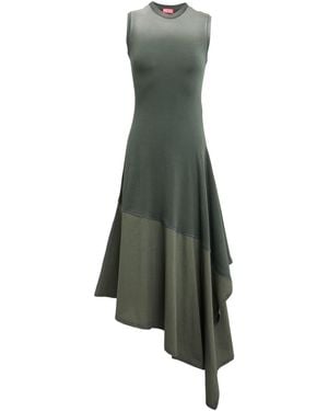 DIESEL Military Maxi Dress Cotton, Elastane - Green