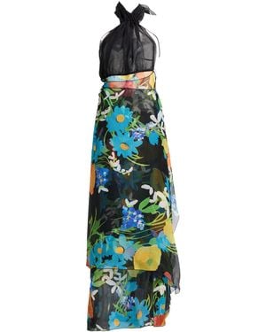 Burberry Maxi Dress Silk, Polyamide - Blue