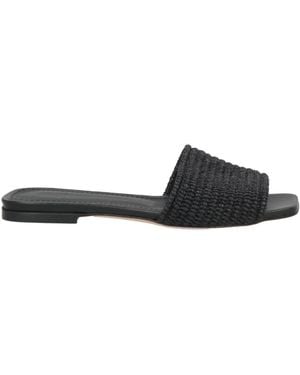 Theory Sandals Natural Raffia - Black