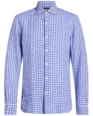 Savile Row Shirt Linen - Blue