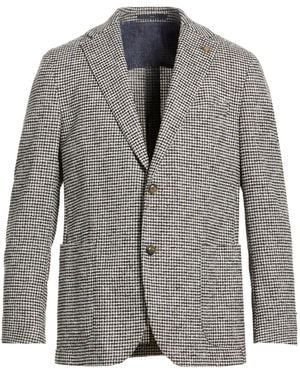 EDUARD DRESSLER Ivory Blazer Virgin Wool, Polyamide, Elastane - Gray