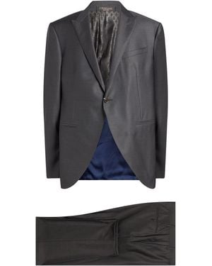 Corneliani Charcoal Suit Virgin Wool, Silk - Gray