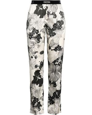 Tom Ford Trousers Silk, Elastane - White