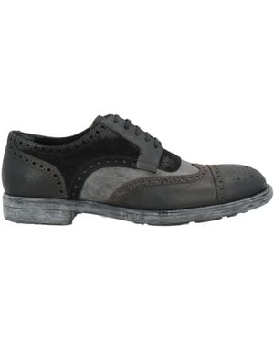 Dolce & Gabbana Charcoal Lace-Up Shoes Leather - Gray