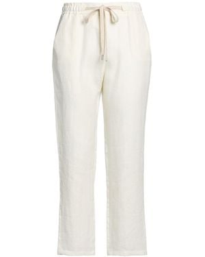 Barba Napoli Cream Pants Linen - White
