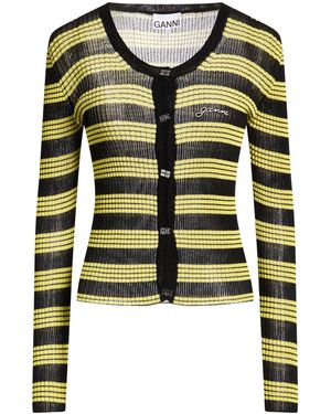 Ganni Cardigan Organic Cotton, Recycled Polyamide - Green