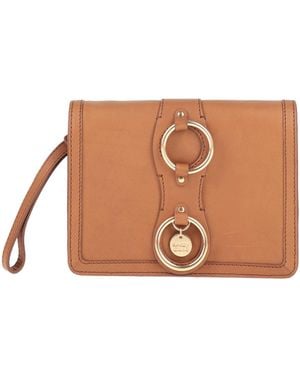 See By Chloé Tan Leather-Cotton Top-Handle Handbag - Brown