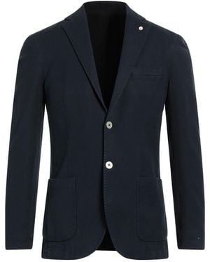 L.B.M. 1911 Midnight Blazer Cotton, Linen - Blue