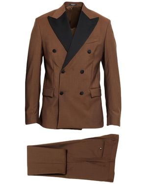 BRERAS Milano Chocolate Suit Virgin Wool - Brown