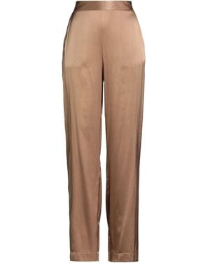 Roberto Collina Camel Trousers Silk, Elastane - Brown