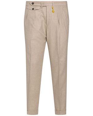 Manuel Ritz Trousers Virgin Wool, Viscose, Polyester, Elastane - Natural