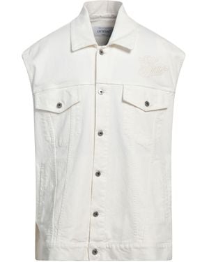 Off-White c/o Virgil Abloh 90S Logo Over Cotton Gilet-Uomo - Bianco