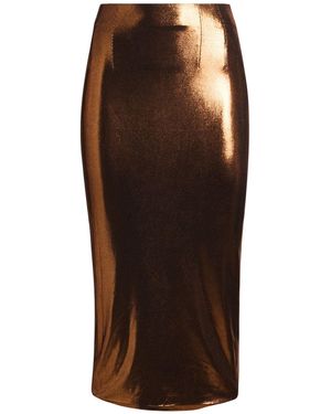 LAQUAN SMITH Midi Skirt Polyester, Elastane - Brown
