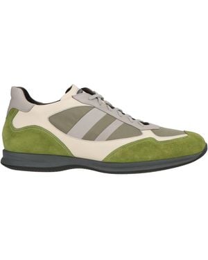 Santoni Lime Trainers Leather, Textile Fibres - Green
