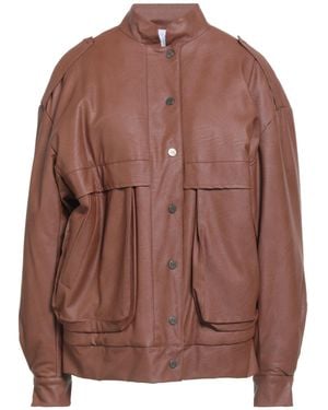 Soallure Tan Jacket Polyester, Polyurethane - Brown