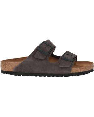 Birkenstock Charcoal Sandals Leather - Brown