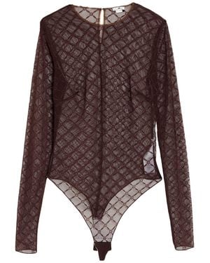 Elisabetta Franchi Bodysuit Polyamide - Brown