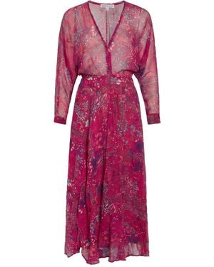 Poupette Maxi Dress Silk - Pink
