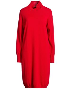 Fabiana Filippi Midi Dress Virgin Wool, Silk, Cashmere, Recycled Brass - Red