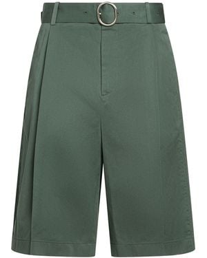 Jil Sander Military Shorts & Bermuda Shorts Cotton, Silk - Green
