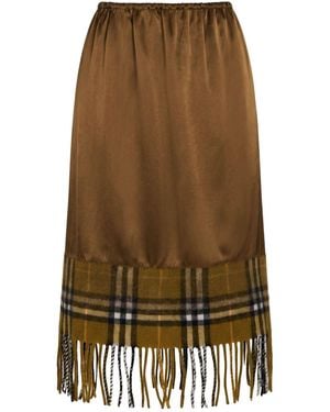 Burberry Midi Skirt Viscose, Cashmere, Wool - Natural