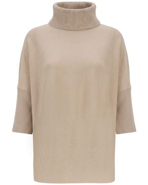 Hemisphere Sand Turtleneck Merino Wool, Elastane - Natural