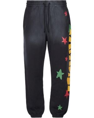 Palm Angels Charcoal Trousers Cotton - Blue