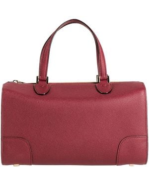Valextra Babila Small -- Burgundy Handbag Calfskin - Red