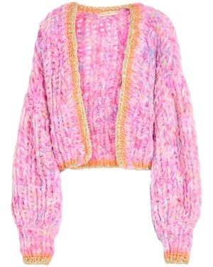 NIZHONI Fuchsia Cardigan Alpaca Wool, Wool, Polyamide - Pink