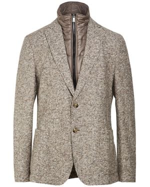 BOSS Taupe Jacket Cotton, Virgin Wool, Polyester - Gray