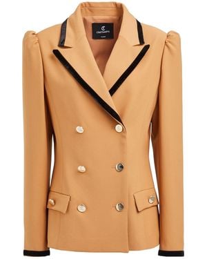 Cristinaeffe Camel Blazer Polyester, Elastane - Natural