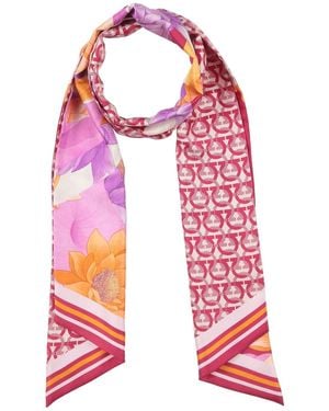Ferragamo Fuchsia Scarf Silk - Red