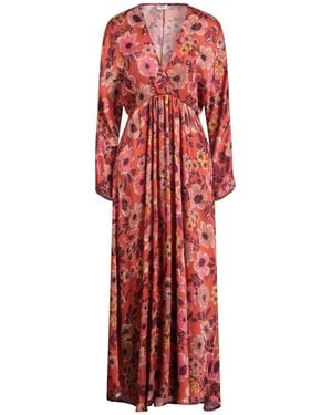 Rebel Queen Rust Maxi Dress Polyester - Red