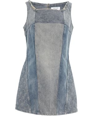 Marine Serre Mini Dress Cotton, Elastane - Blue