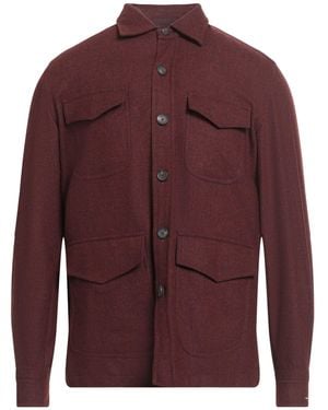 De Petrillo Burgundy Shirt Virgin Wool, Cashmere - Red