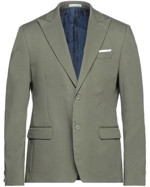 Daniele Alessandrini Military Blazer Cotton, Elastane - Green