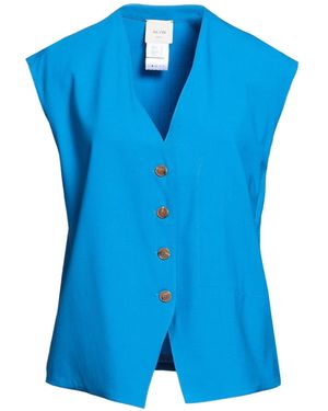 Alysi Crème Tailored Vest Virgin Wool, Elastane - Blue