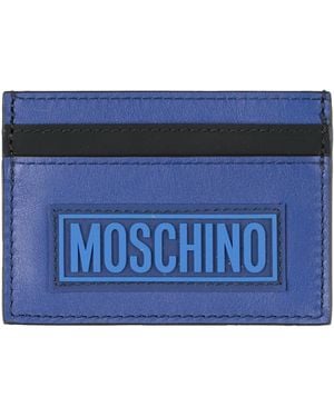 Moschino Cardholder Leather, Textile Fibres - Blue