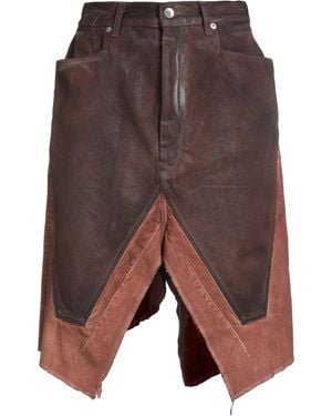 Rick Owens Denim Skirt - Brown