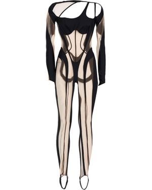 Mugler Jumpsuit Polyamide, Elastane - Black
